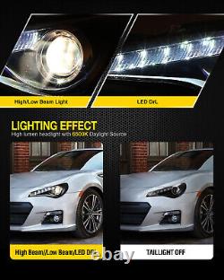 Phares de projecteur noirs à LED pour Subaru BRZ / Scion FR-S / Toyota 86 de 2013 à 2016