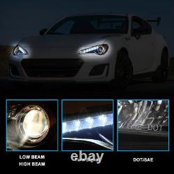 Phares de projecteur noirs à LED pour Subaru BRZ / Scion FR-S / Toyota 86 de 2013 à 2016