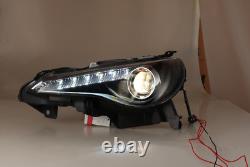 Phares de projecteur noirs à LED pour Subaru BRZ / Scion FR-S / Toyota 86 de 2013 à 2016