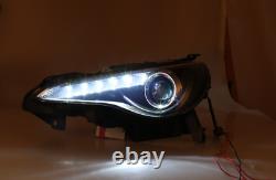 Phares de projecteur noirs à LED pour Subaru BRZ / Scion FR-S / Toyota 86 de 2013 à 2016