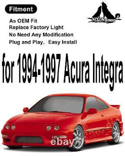 Phares de projecteur pour Acura Integra 1994-1997 avec anneau LED Halo en noir