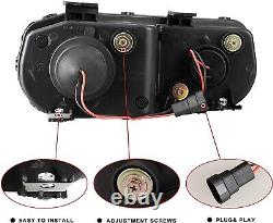 Phares de projecteur pour Acura Integra 1994-1997 avec anneau de halo LED en noir