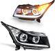 Phares Noirs Pour Chevy Cruze 2011-2015 Bande De Led Drl Projecteur Headlamps