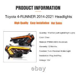 Phares pour Toyota 4Runner 2014-2021 Lampe frontale LED DRL Clignotant séquentiel