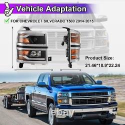 Phares projecteurs à LED avec feux de jour (DRL) en chrome pour Chevy Silverado 1500 2014-2015