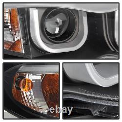 Phares projecteurs à LED en style 3D avec halo pour BMW E46 Série 3 berline noire de 2002-2005