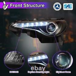 Pour 2013-2016 Subaru BRZ / Scion FR-S Phares de projecteur LED DRL transparents en paire