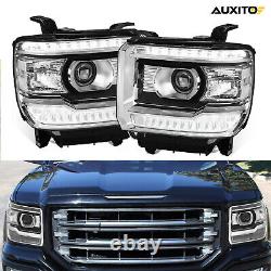 Pour 2014-2018 GMC Sierra 1500 2500 3500 Claires OE Style LED DRL Phares Lampes