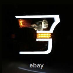 Pour 2015-2017 Ford F150 F-150 Phares de projecteur LED DRL Chrome Clair Headlamp