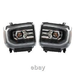 Pour 2016-2018 GMC Sierra 1500 Phare Projecteur LED Complet Droit+Gauche