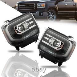 Pour 2016-2018 GMC Sierra 1500 Phare Projecteur LED Complet Droit+Gauche