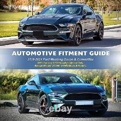 Pour 2018-2023 Ford Mustang Phares à double faisceau LED DRL Projecteur Paires Avec Ampoules