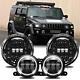 Pour Hummer H2 H3t 05-10 7 Pouces Halo Led Phare Avec Feux De Jour Et Kit Combo De 4 Feux De Brouillard