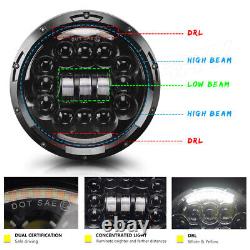 Pour Hummer H3 H3T 06-10 Ensemble de phares avant LED de 7 pouces avec feux de jour et halo + kit de 4 feux antibrouillard