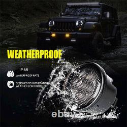 Pour Jeep Wrangler 07-18 JK 7 Kit Combo de phares LED Feux arrière Feux de brouillard et clignotants