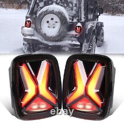 Pour Jeep Wrangler 1986-1995 YJ 7x6 phares à LED avec halo DRL + feux arrière fumés