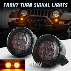 Pour Jeep Wrangler JK 07-18 Combo 7 phares Halo LED Clignotants Feux arrière