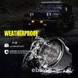 Pour Jeep Wrangler JK 2007-2018 Combo de phares à LED de 7 pouces Feux de brouillard Feux de virage Feux arrière