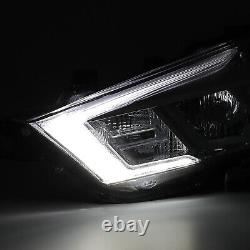 Pour Nissan Maxima S SL SV 16-18 Phares de projecteur fumés clairs avec LED DRL