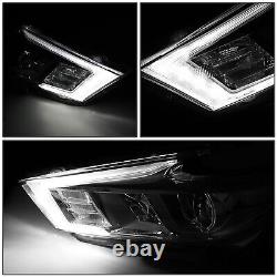 Pour Nissan Maxima S SL SV 16-18 Phares de projecteur fumés clairs avec LED DRL