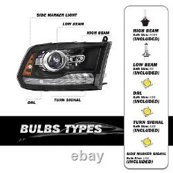 Pour les phares avant de mise à niveau à DEL pour Dodge Ram 1500 de 2009 à 2018 et 2500/3500 de 2010 à 2018