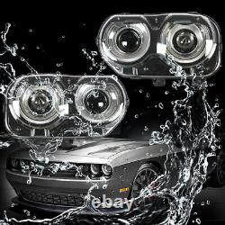 Pour phares Dodge Challenger 2015-2018 avec LED DRL boîtier noir droite et gauche