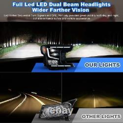 Signal séquentiel à LED pour phares de projecteur noirs DRL pour Ford F150 2018-2020